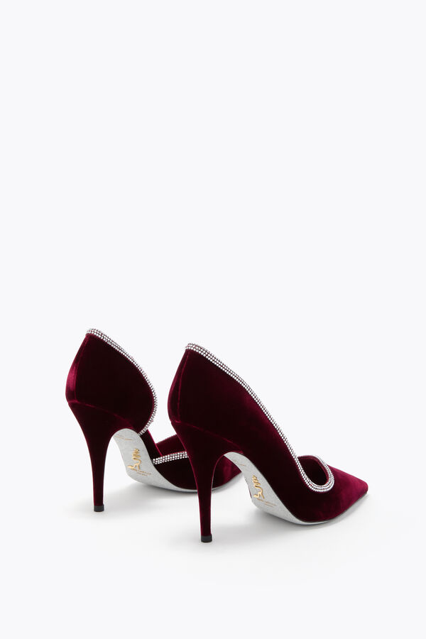 jeweled onda vinrÖd sammet pump 100 rene caovilla