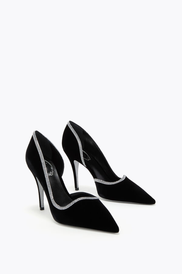 jeweled onda svart sammet pump 100 rene caovilla