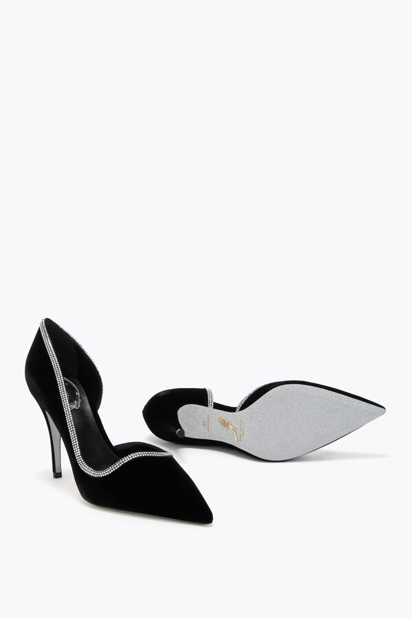 jeweled onda svart sammet pump 100 rene caovilla