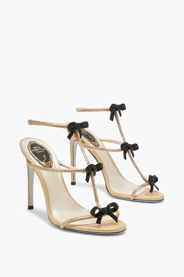 jeweled caterina neutral sandal med svart och guld kristaller 105 rene caovilla