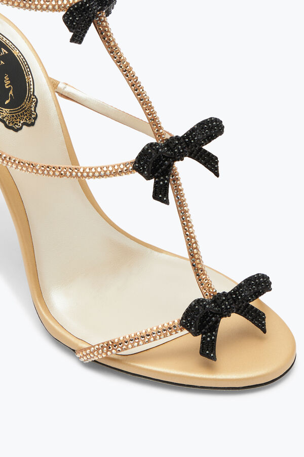 jeweled caterina neutral sandal med svart och guld kristaller 105 rene caovilla