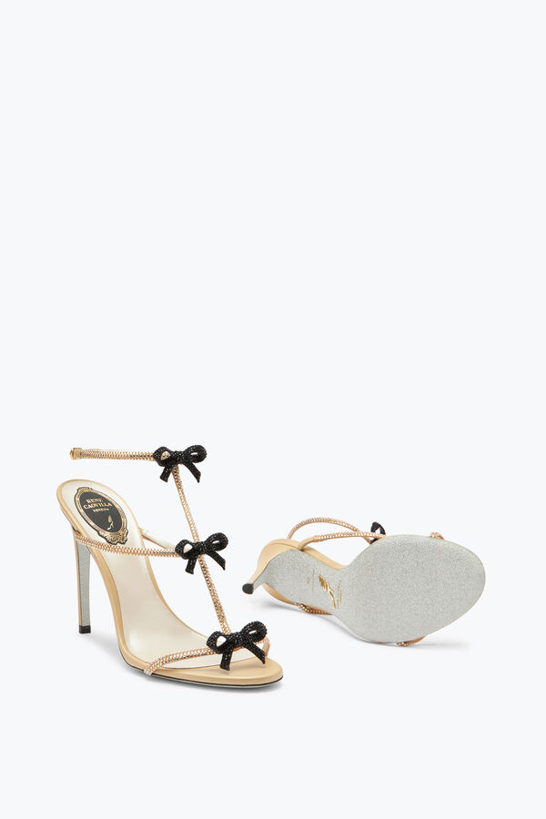 jeweled caterina neutral sandal med svart och guld kristaller 105 rene caovilla