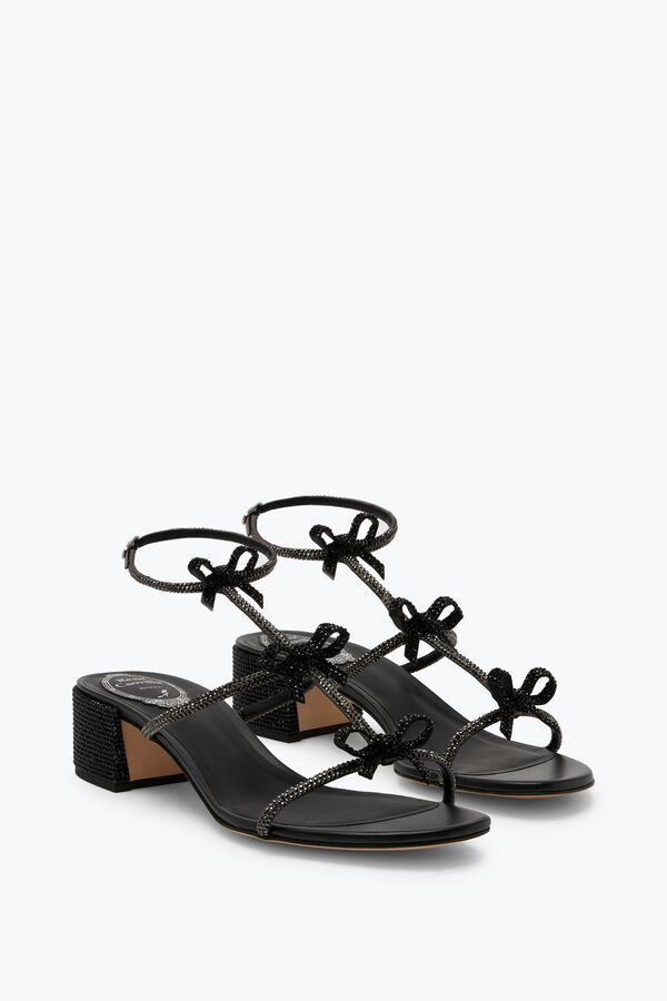jeweled caterina kristall svart sandal 40 rene caovilla