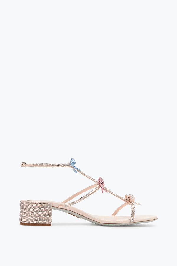 jeweled caterina persika sandal med multicolor kristaller 40 rene caovilla