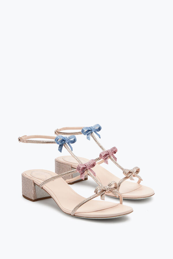 jeweled caterina persika sandal med multicolor kristaller 40 rene caovilla
