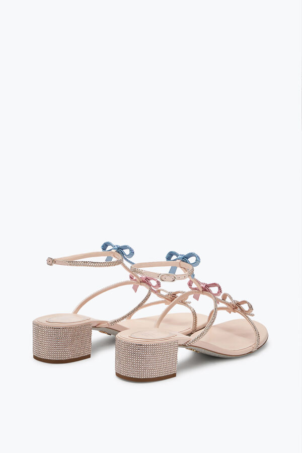 jeweled caterina persika sandal med multicolor kristaller 40 rene caovilla