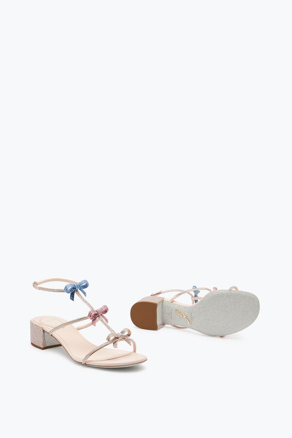 jeweled caterina persika sandal med multicolor kristaller 40 rene caovilla