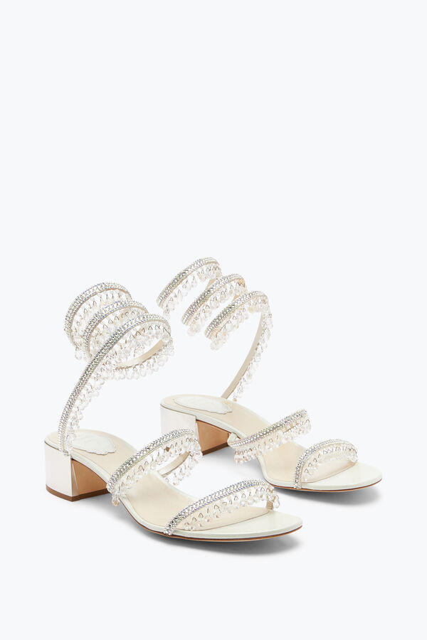 jeweled ljuskrona elfenben sandal 40 rene caovilla