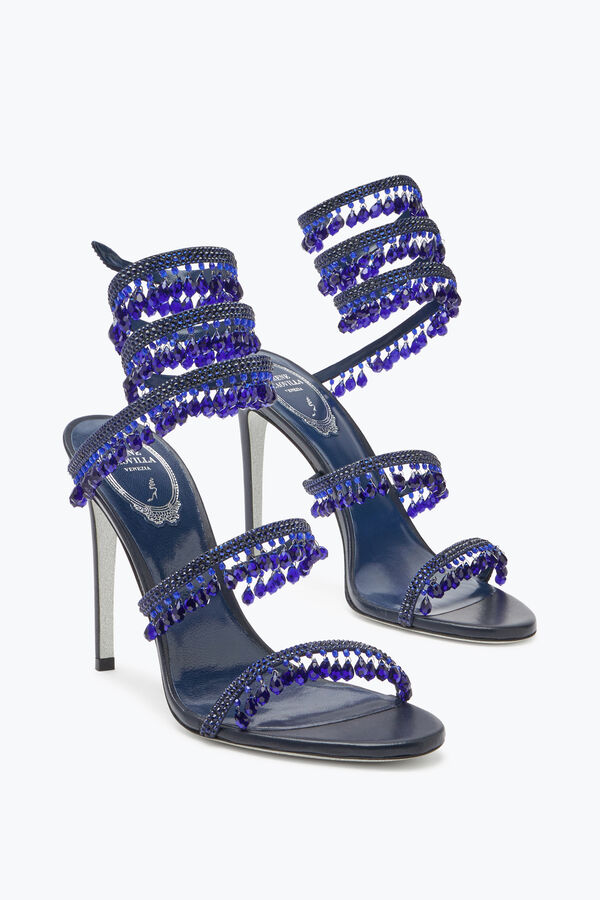 jeweled ljuskrona indigo sandal 105 rene caovilla