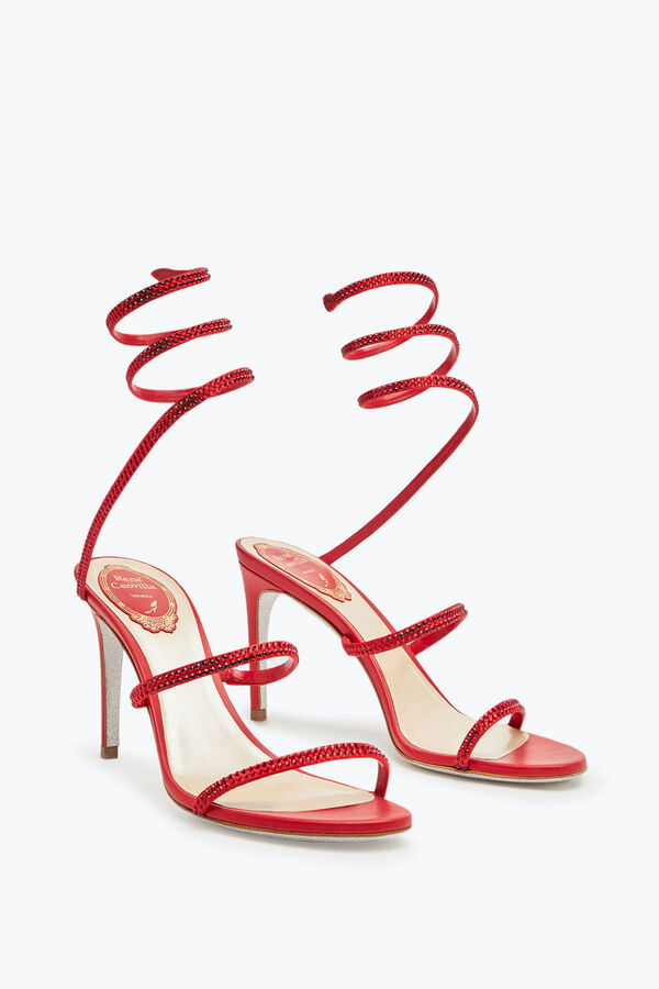 jeweled cleo röd sandal 80 rene caovilla