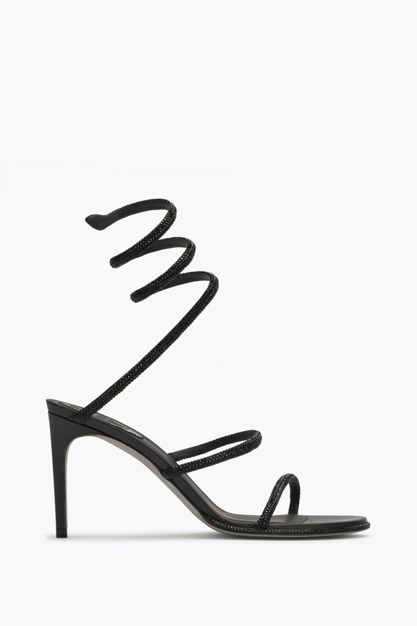 jeweled cleo svart sandal 80 rene caovilla