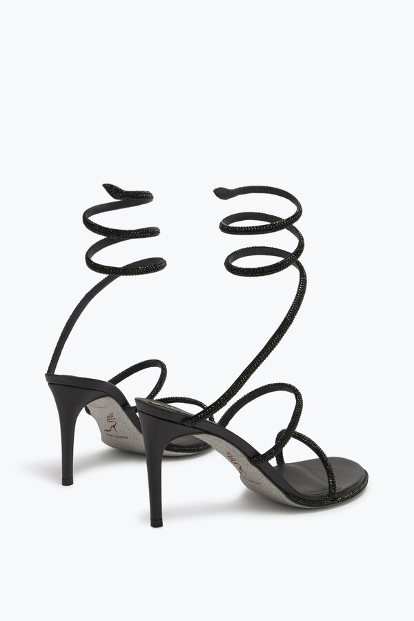 jeweled cleo svart sandal 80 rene caovilla
