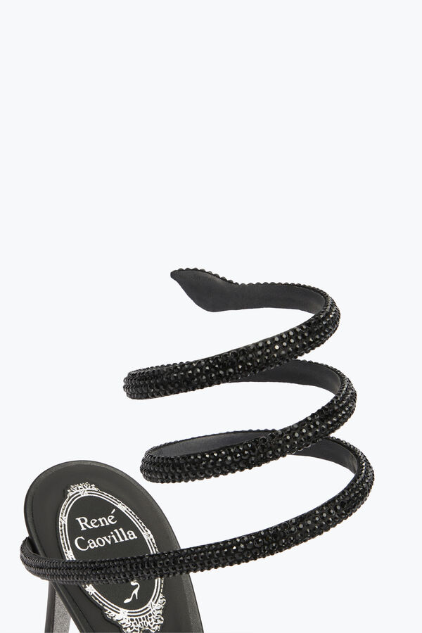 jeweled cleo svart sandal 80 rene caovilla