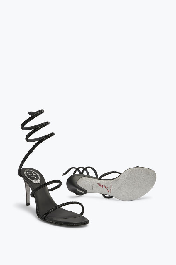 jeweled cleo svart sandal 80 rene caovilla