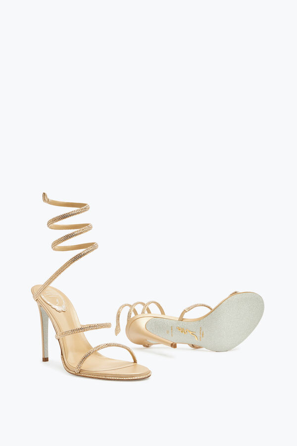 jeweled cleo guld sandal 105 rene caovilla