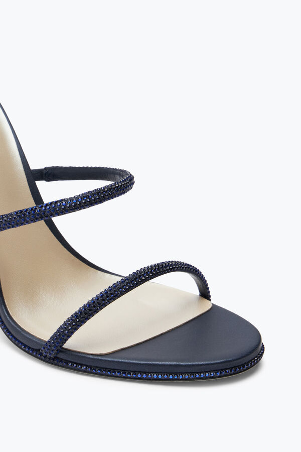jeweled cleo crystal midnatt blå sandal 105 rene caovilla