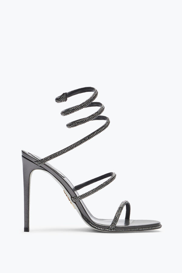 jeweled cleo antracit sandal med kristaller 105 rene caovilla