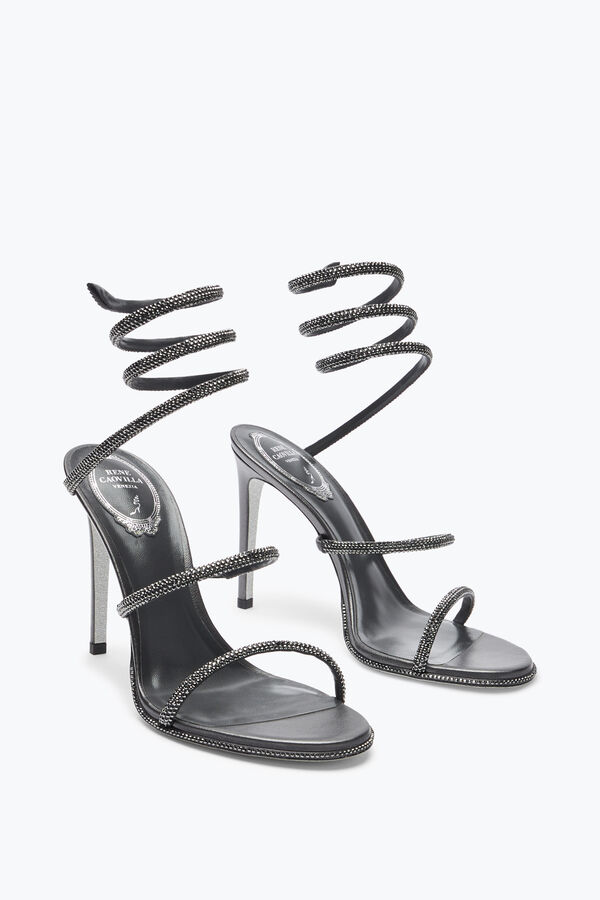 jeweled cleo antracit sandal med kristaller 105 rene caovilla