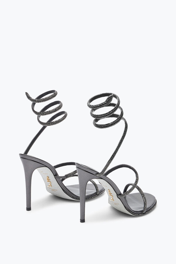 jeweled cleo antracit sandal med kristaller 105 rene caovilla