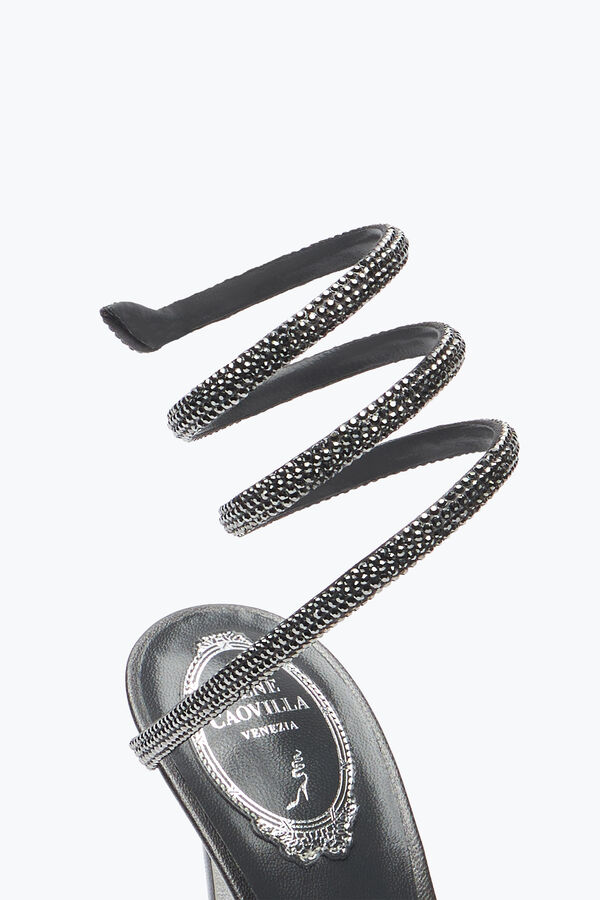 jeweled cleo antracit sandal med kristaller 105 rene caovilla