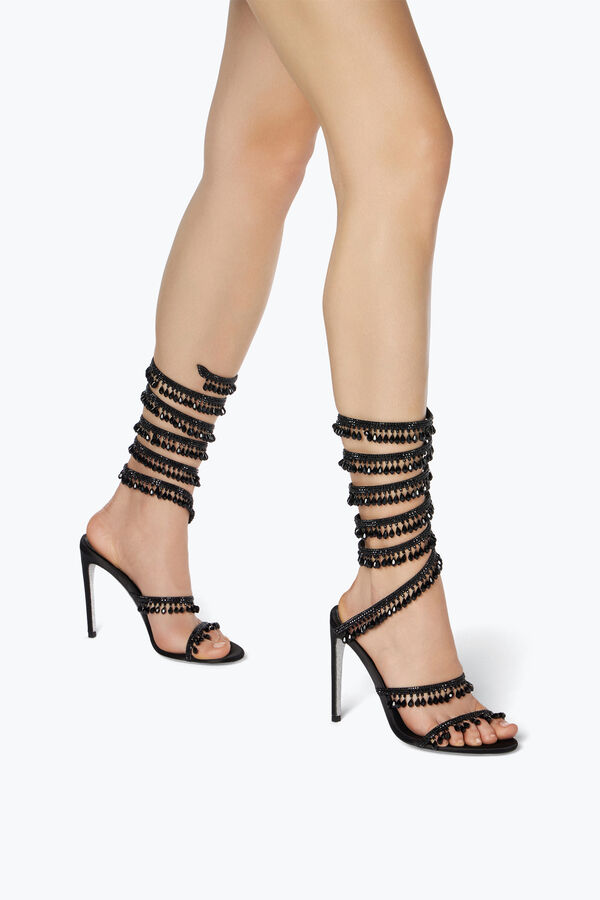 jeweled super ljuskrona svart sandal 105 rene caovilla