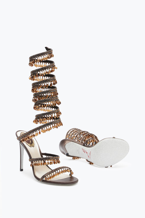 jeweled super ljuskrona i brons sandal 105 rene caovilla