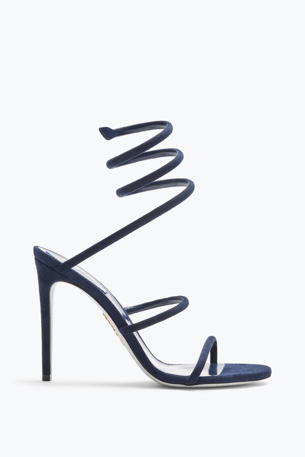 jeweled cleo blå mocka sandal 105 rene caovilla