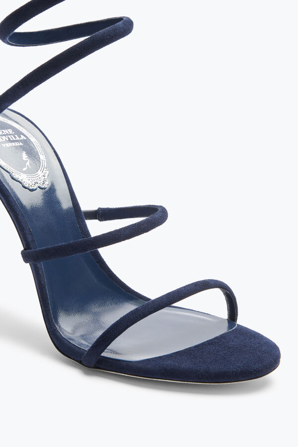 jeweled cleo blå mocka sandal 105 rene caovilla