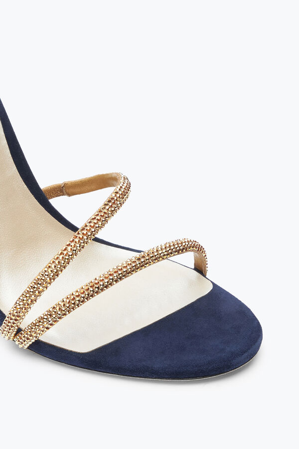 jeweled margot crystal blue-guld sandal 105 rene caovilla
