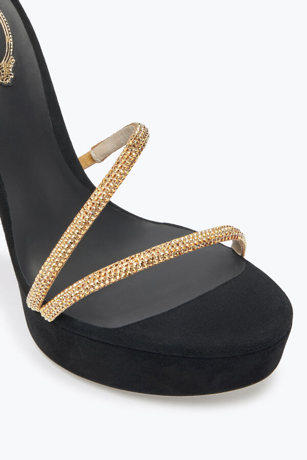 jeweled margot crystal black-gold-plattformen sandalen 130 rene caovilla