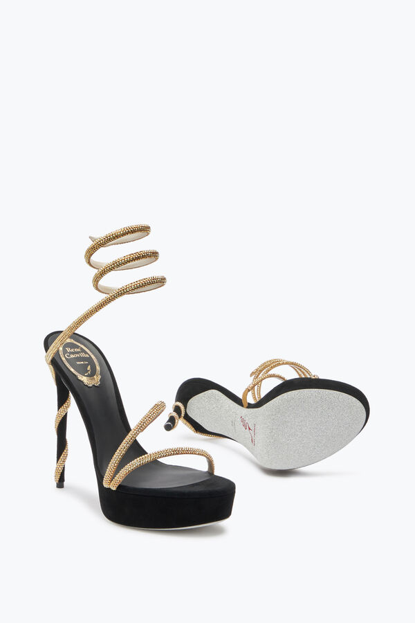 jeweled margot crystal black-gold-plattformen sandalen 130 rene caovilla