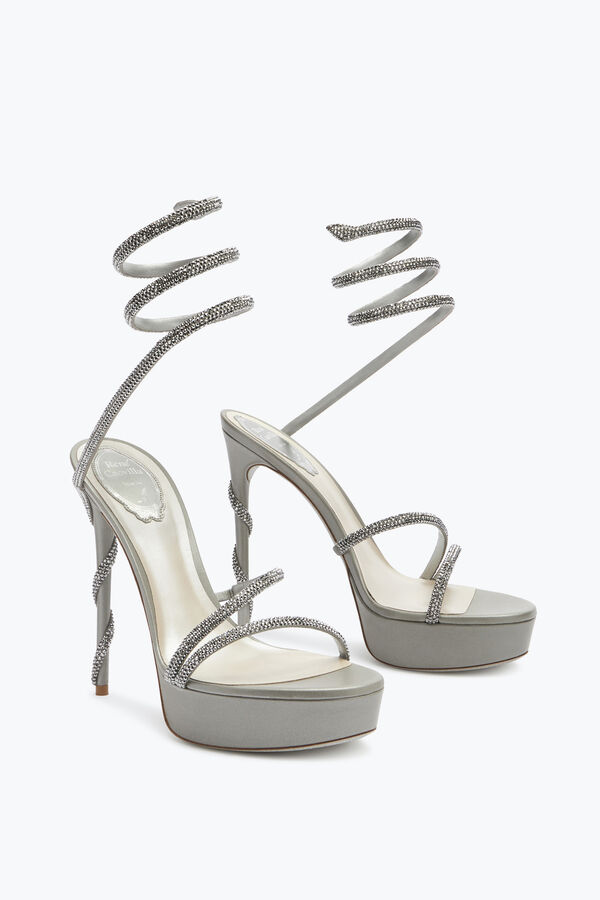 jeweled margot kristaller grÅ plattformen sandalen 130 rene caovilla