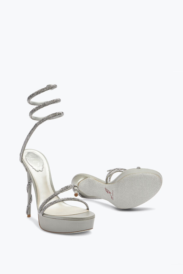 jeweled margot kristaller grÅ plattformen sandalen 130 rene caovilla