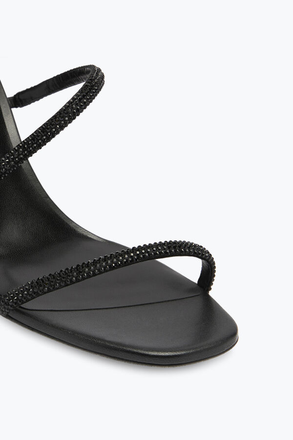jeweled cleo block-klack kristall svart sandal 80 rene caovilla