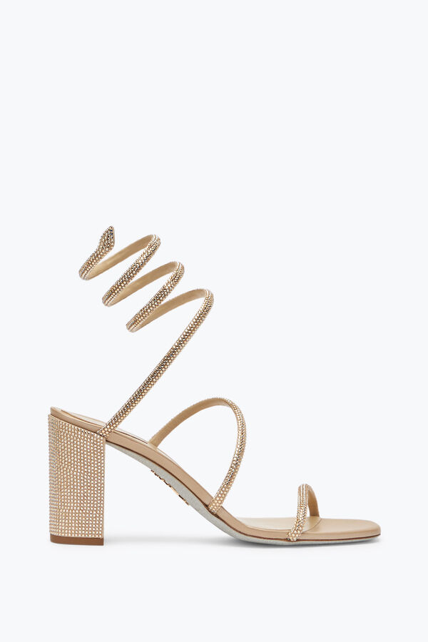 jeweled cleo crystal sandal beige 80 rene caovilla