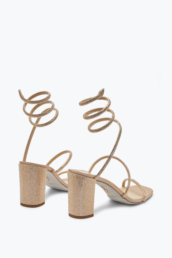 jeweled cleo crystal sandal beige 80 rene caovilla
