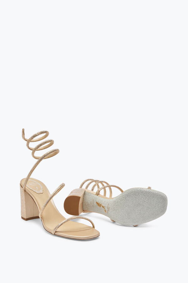 jeweled cleo crystal sandal beige 80 rene caovilla
