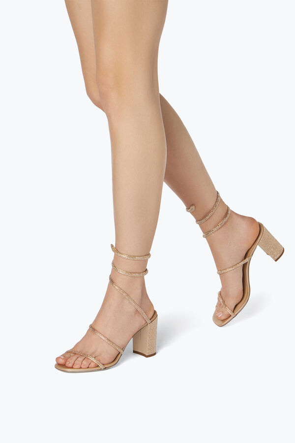 jeweled cleo crystal sandal beige 80 rene caovilla
