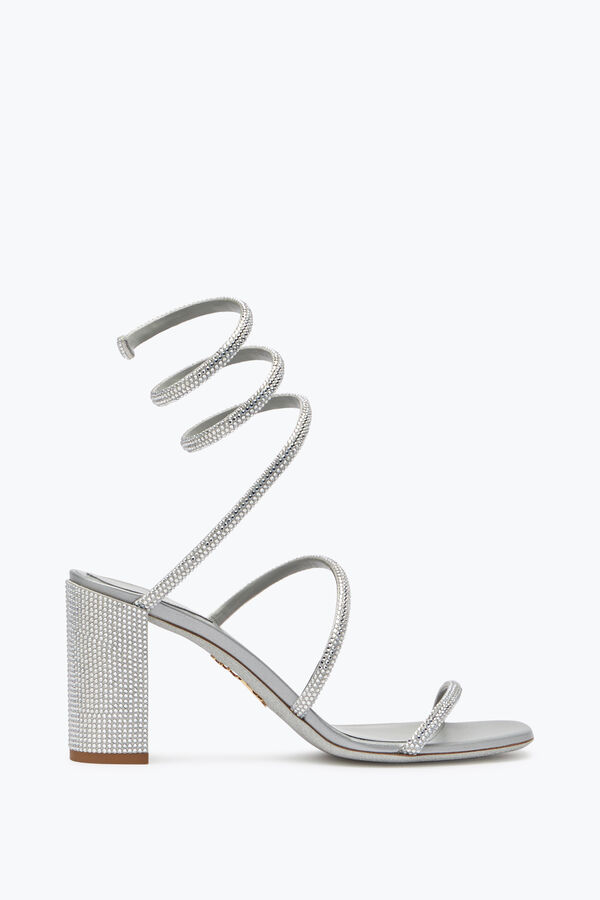 jeweled cleo crystal grå sandal 80 rene caovilla