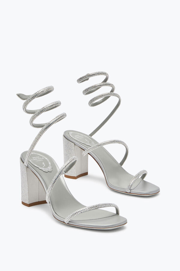 jeweled cleo crystal grå sandal 80 rene caovilla