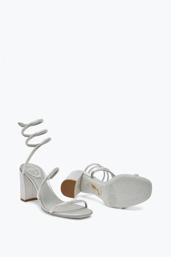 jeweled cleo crystal grå sandal 80 rene caovilla