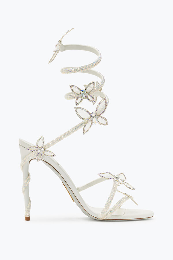 jeweled margot vit sandal med fjärilar 105 rene caovilla