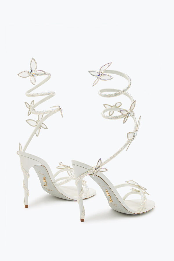 jeweled margot vit sandal med fjärilar 105 rene caovilla