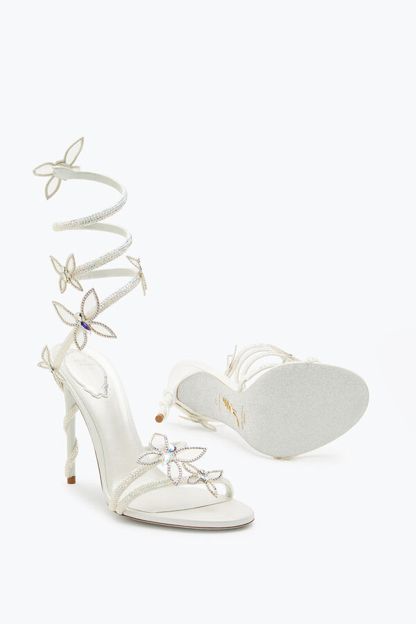 jeweled margot vit sandal med fjärilar 105 rene caovilla