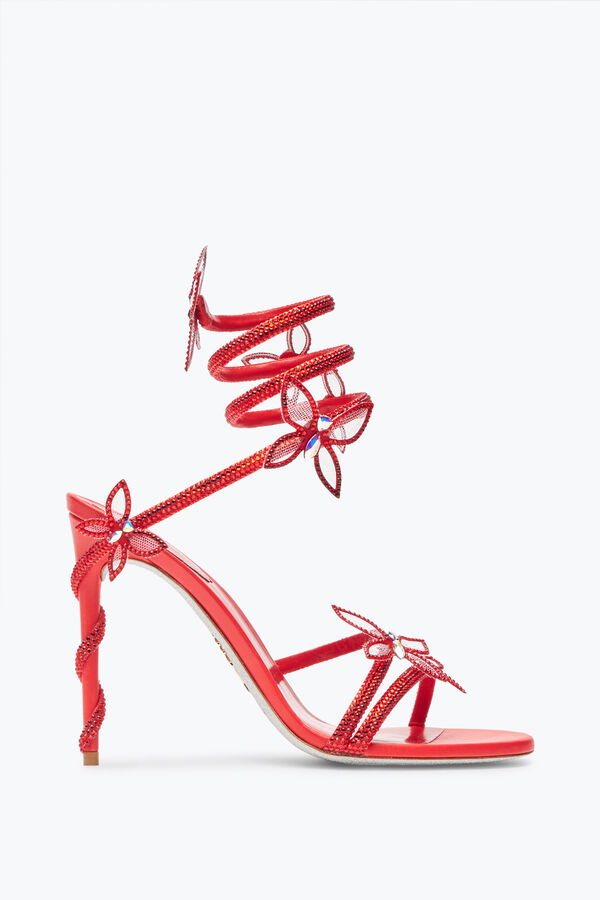 jeweled margot röd fjäril sandal 105 rene caovilla