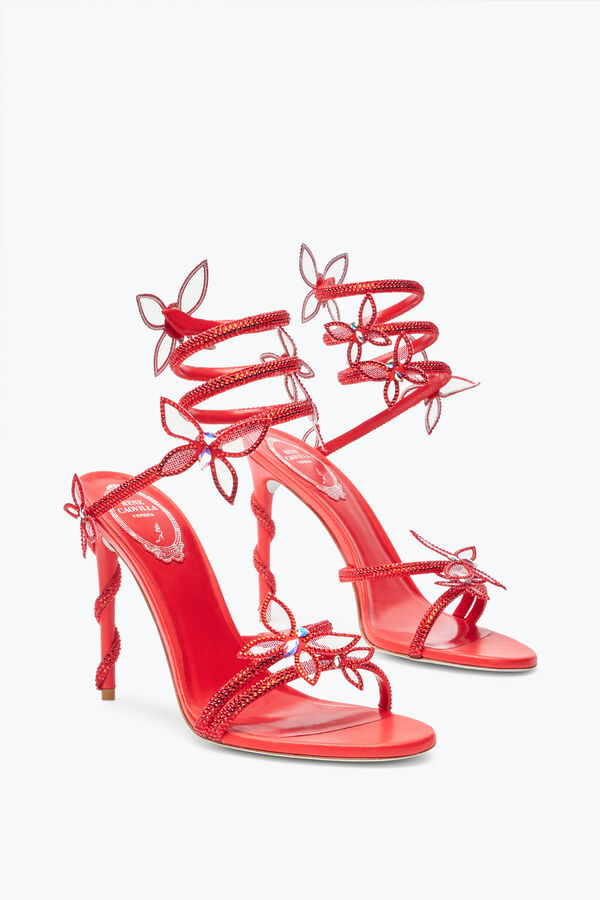 jeweled margot röd fjäril sandal 105 rene caovilla