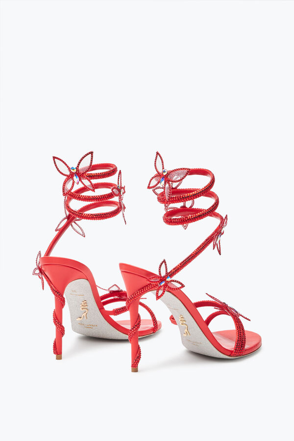 jeweled margot röd fjäril sandal 105 rene caovilla