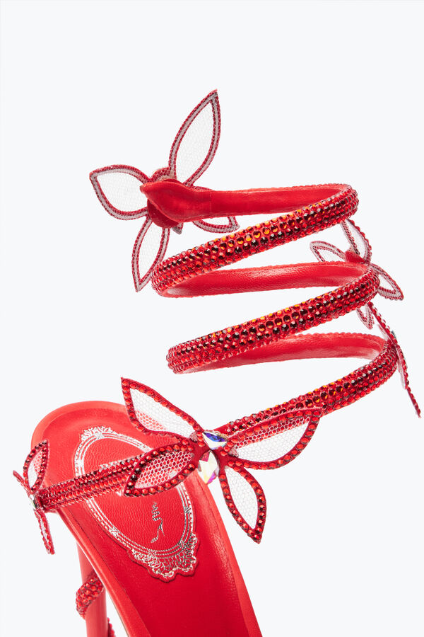 jeweled margot röd fjäril sandal 105 rene caovilla