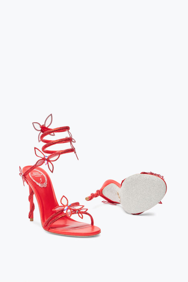 jeweled margot röd fjäril sandal 105 rene caovilla