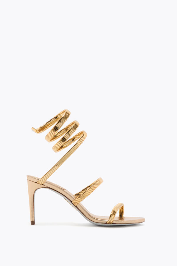 jeweled juniper metalliskt guld sandal 80 rene caovilla
